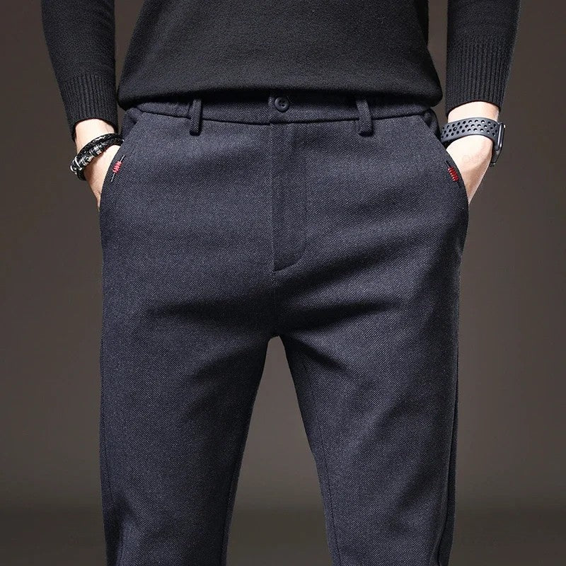 Men's Elastic Waist Slim Fit Cotton Pants