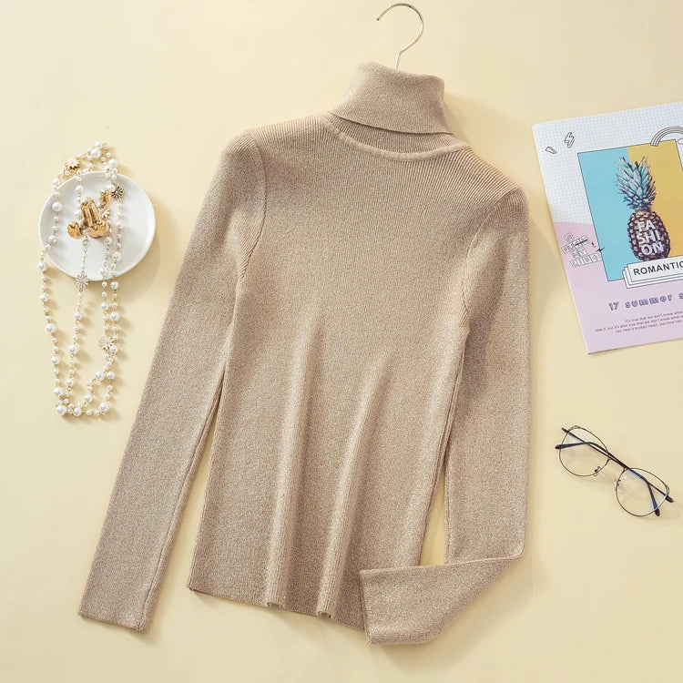 Women's Glitter Turtleneck Sweater