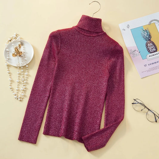 Women's Glitter Turtleneck Sweater