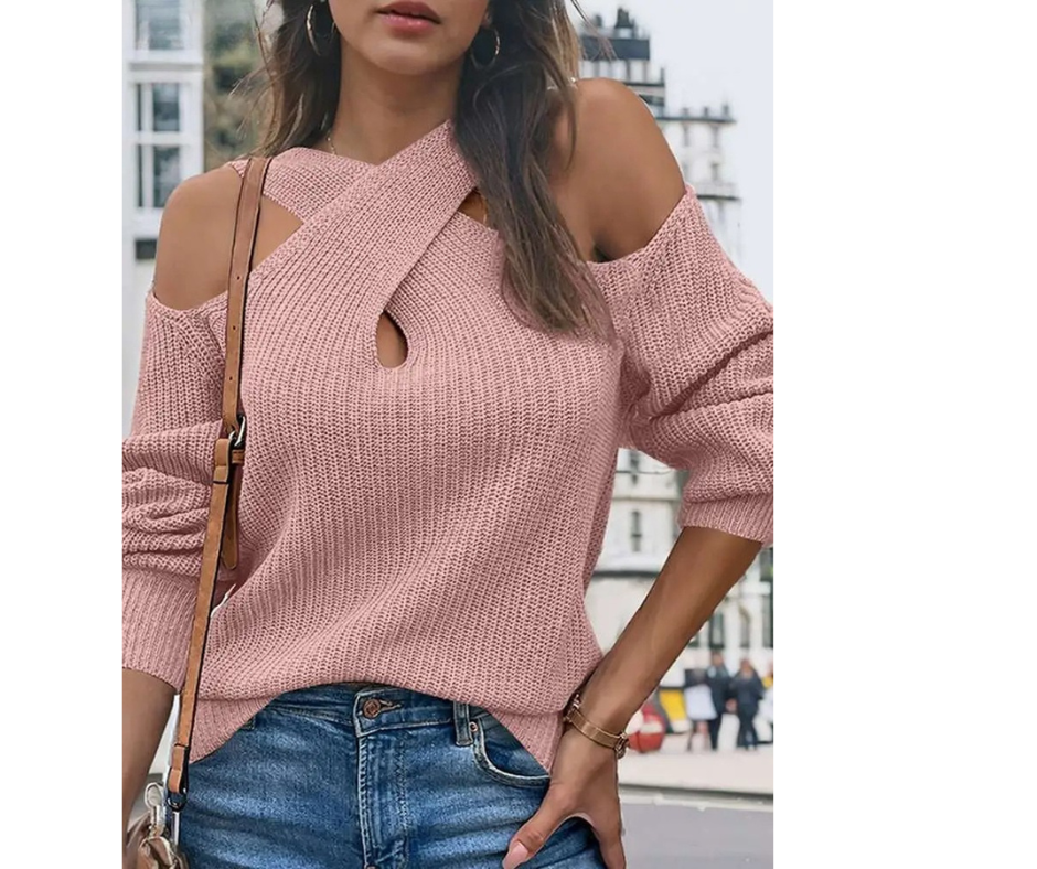 Women’s Off-Shoulder Knit Sweater