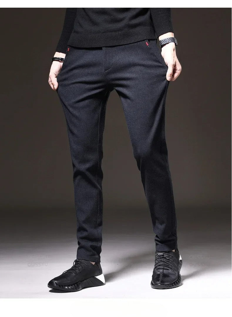 Men's Elastic Waist Slim Fit Cotton Pants