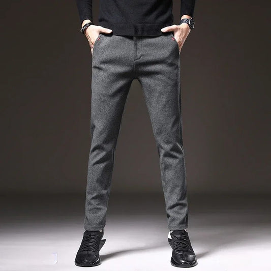 Men's Elastic Waist Slim Fit Cotton Pants