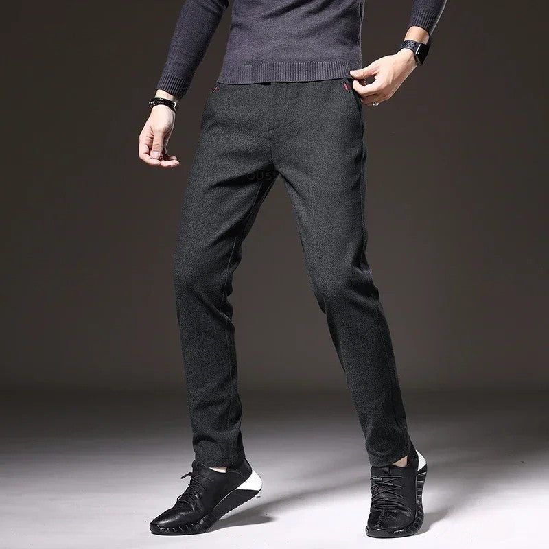 Men's Elastic Waist Slim Fit Cotton Pants