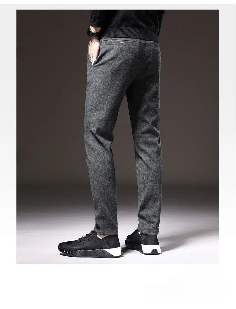 Men's Elastic Waist Slim Fit Cotton Pants