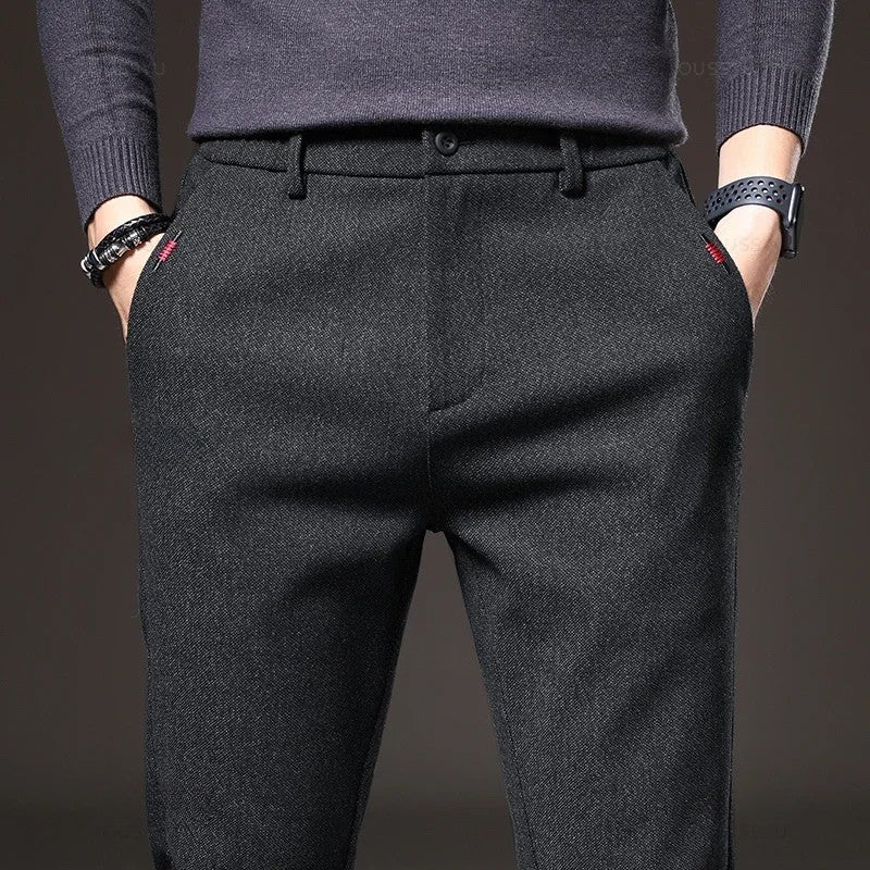 Men's Elastic Waist Slim Fit Cotton Pants