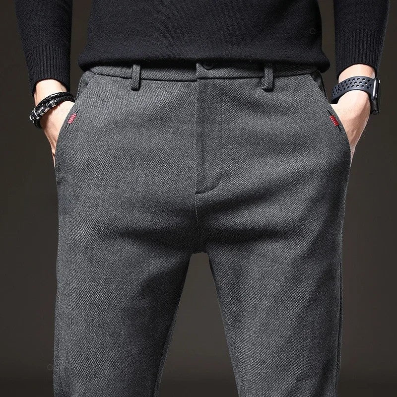 Men's Elastic Waist Slim Fit Cotton Pants