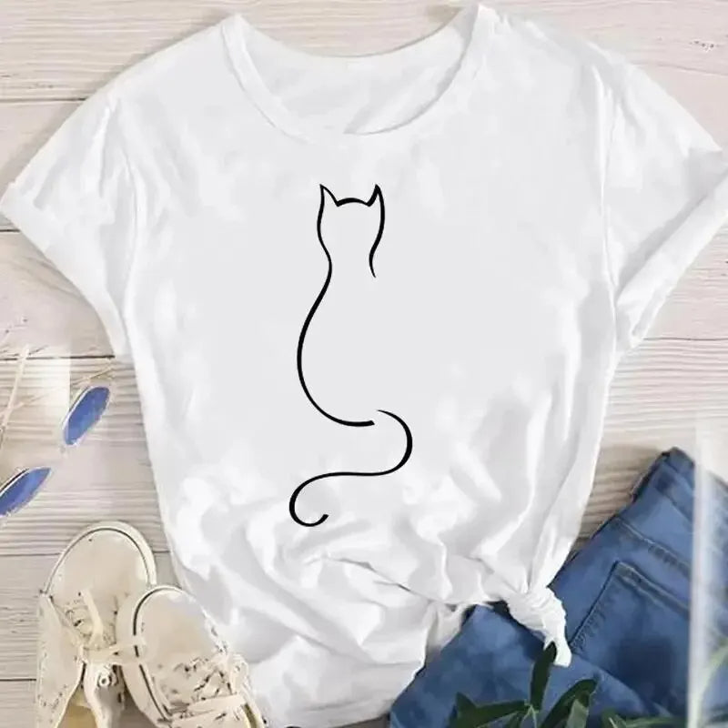 Cat O-Neck T-Shirt