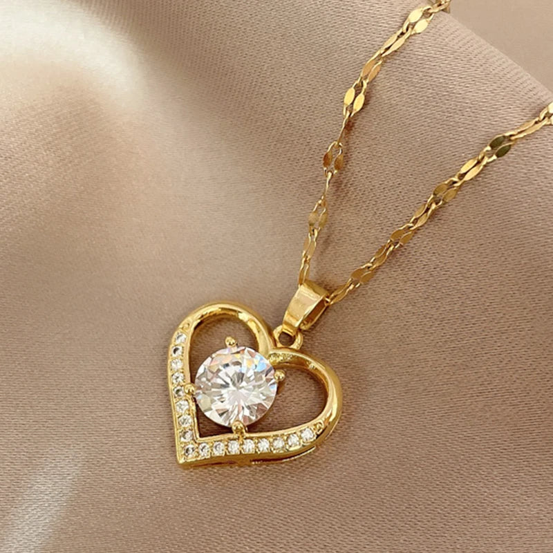 Golden Heart Pendant Necklace