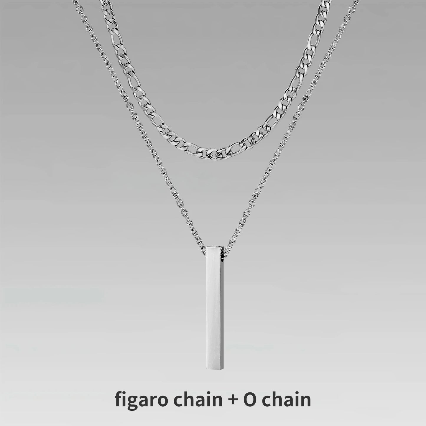 3D Vertical Bar Pendant Necklace