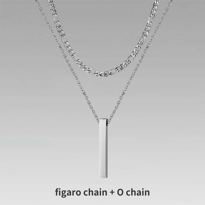 3D Vertical Bar Pendant Necklace