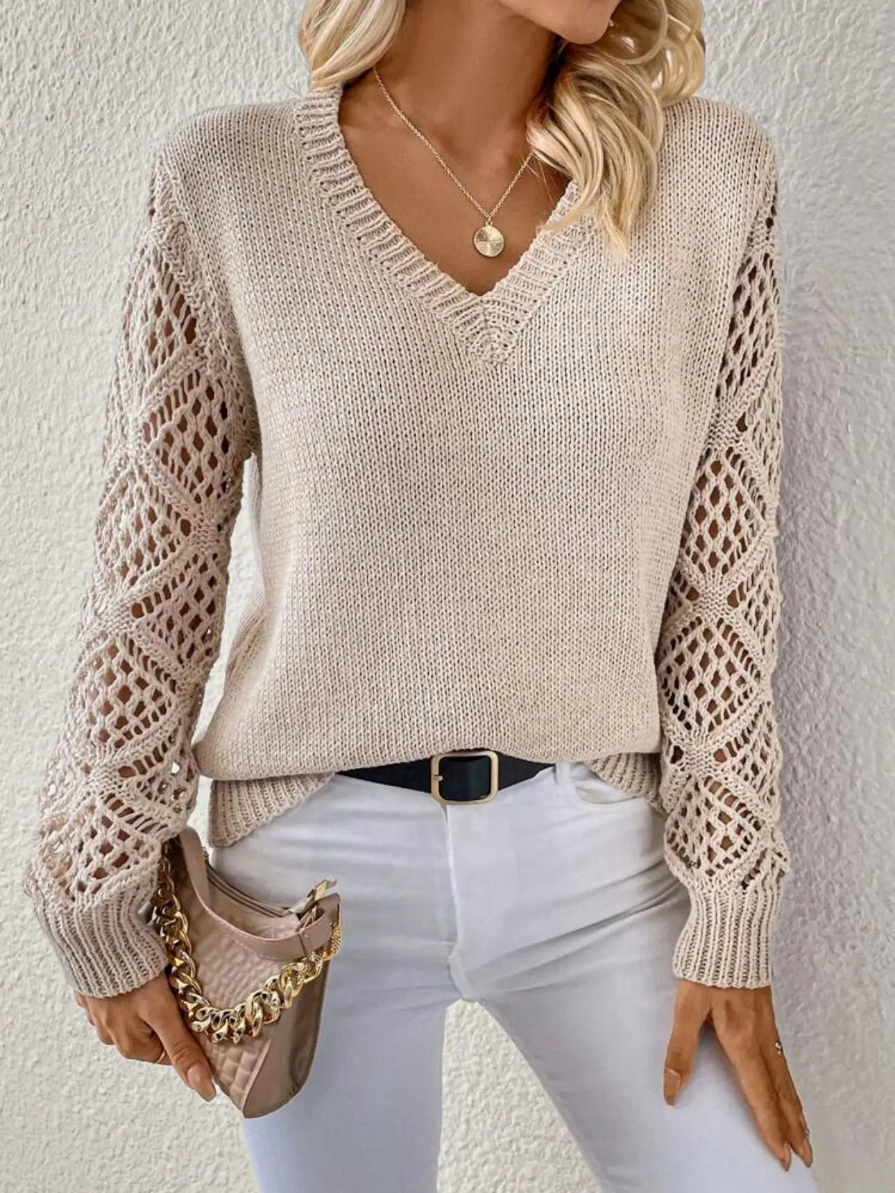 Women's Knit V-Neck Pullover