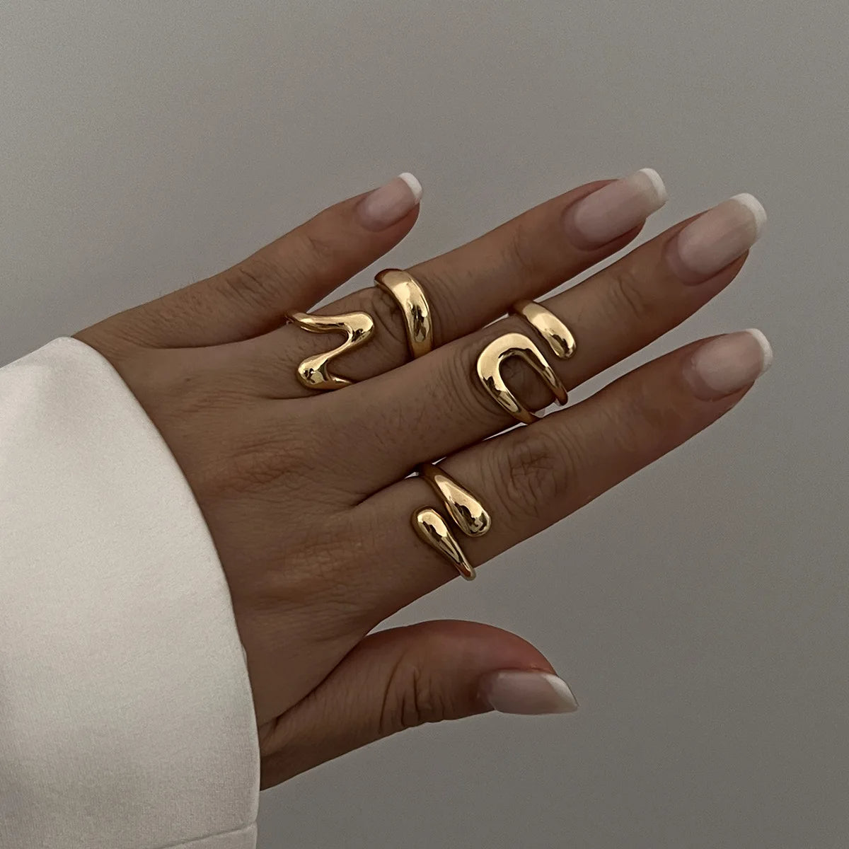 Geometric Punk Rings Set