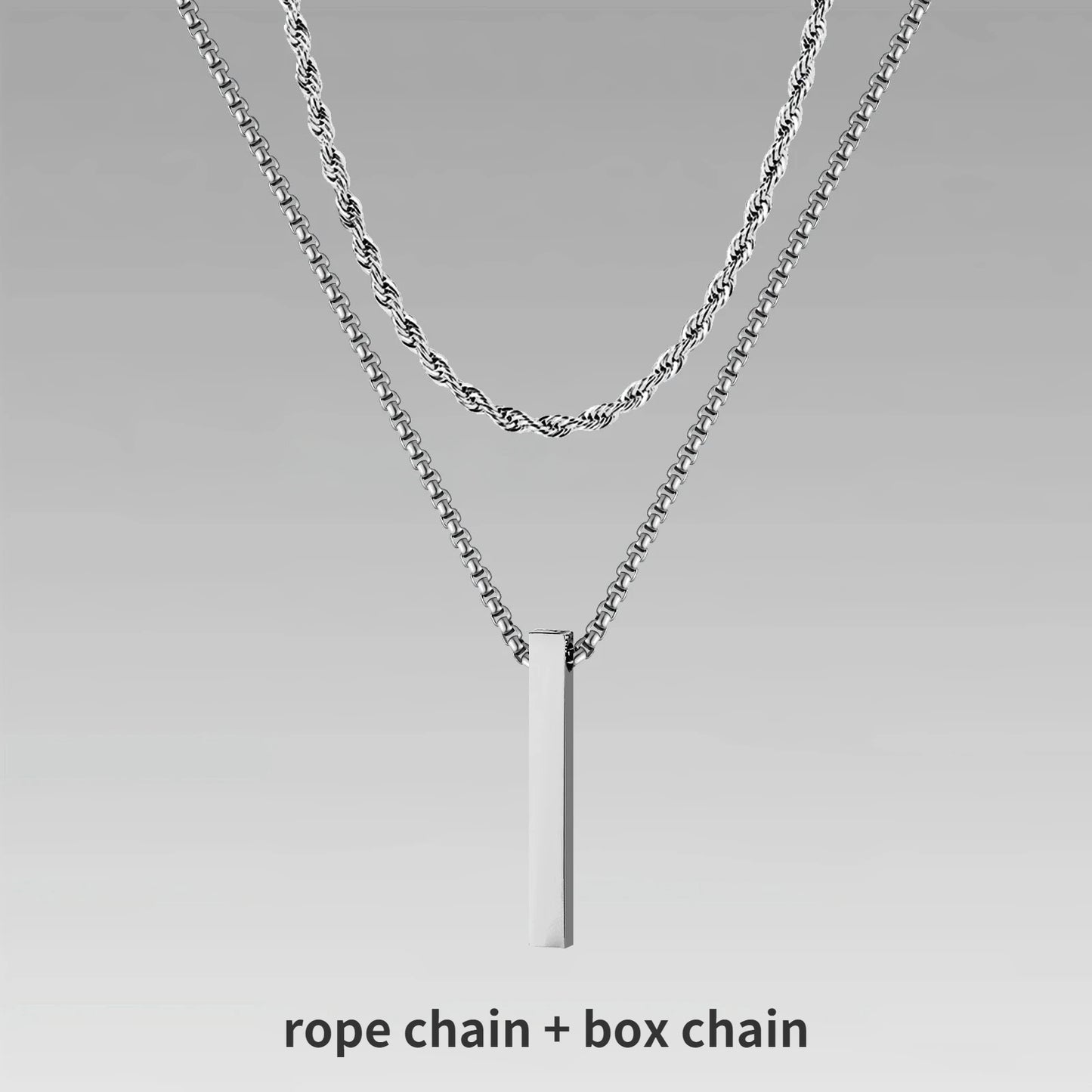 3D Vertical Bar Pendant Necklace