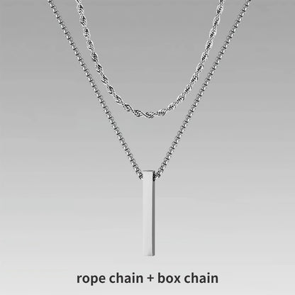 3D Vertical Bar Pendant Necklace