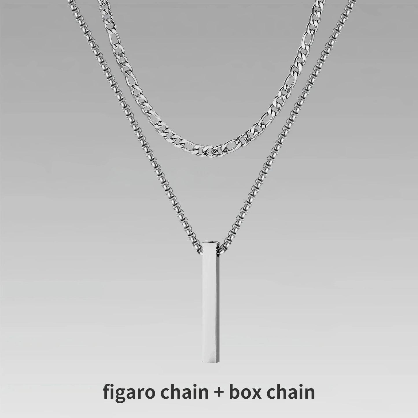 3D Vertical Bar Pendant Necklace