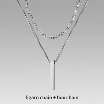 3D Vertical Bar Pendant Necklace