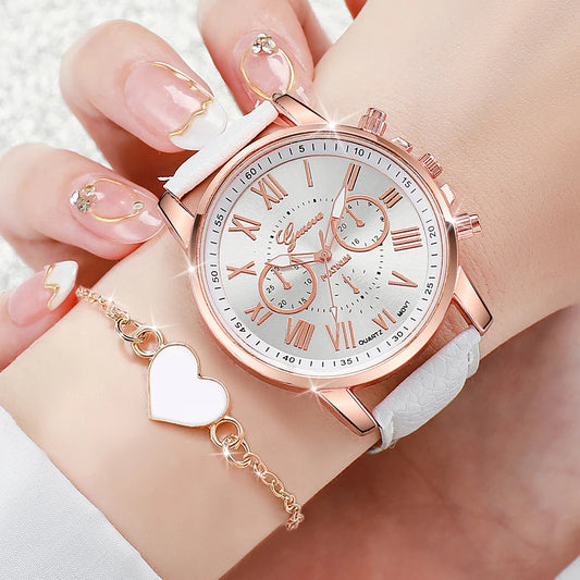 4PCs Quartz Watch & Bracelet Duo