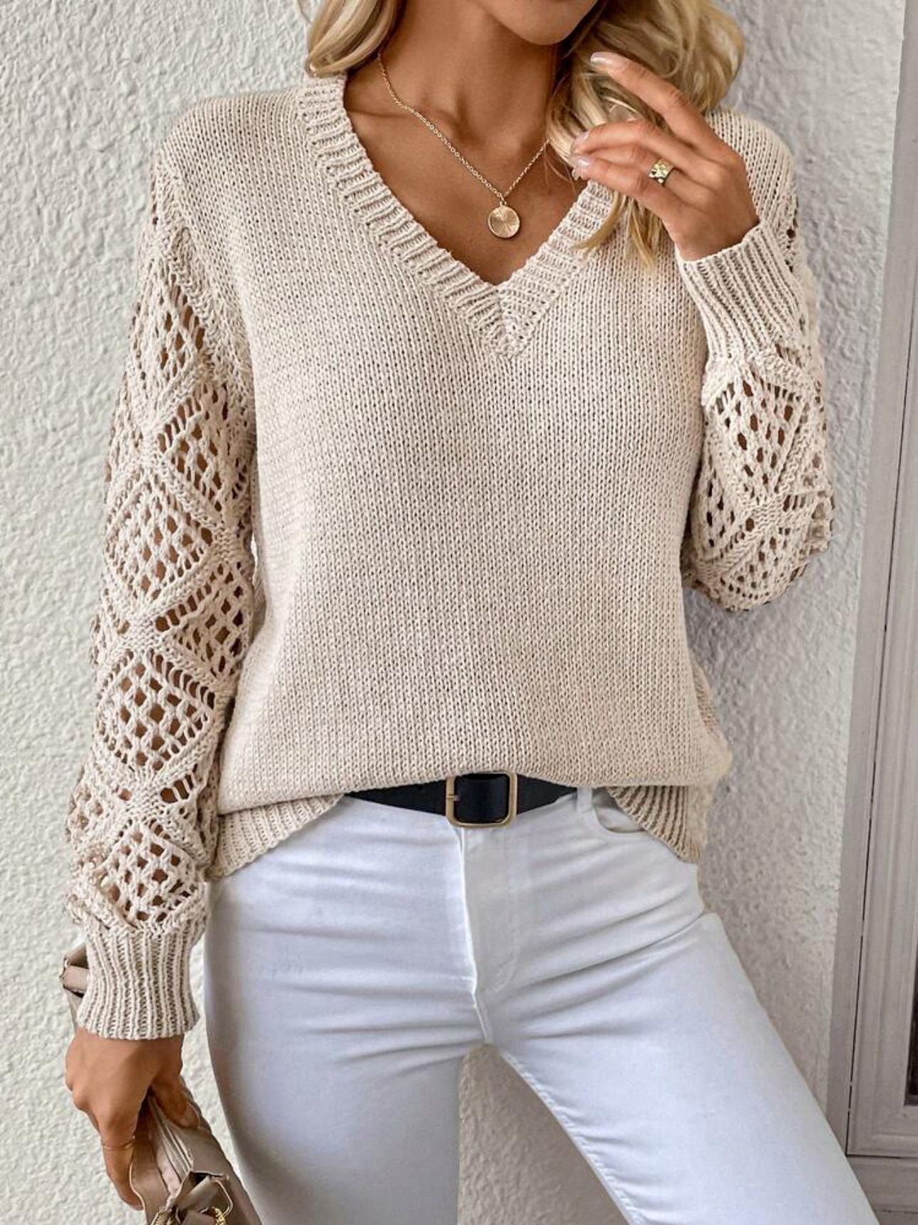 Women's Knit V-Neck Pullover