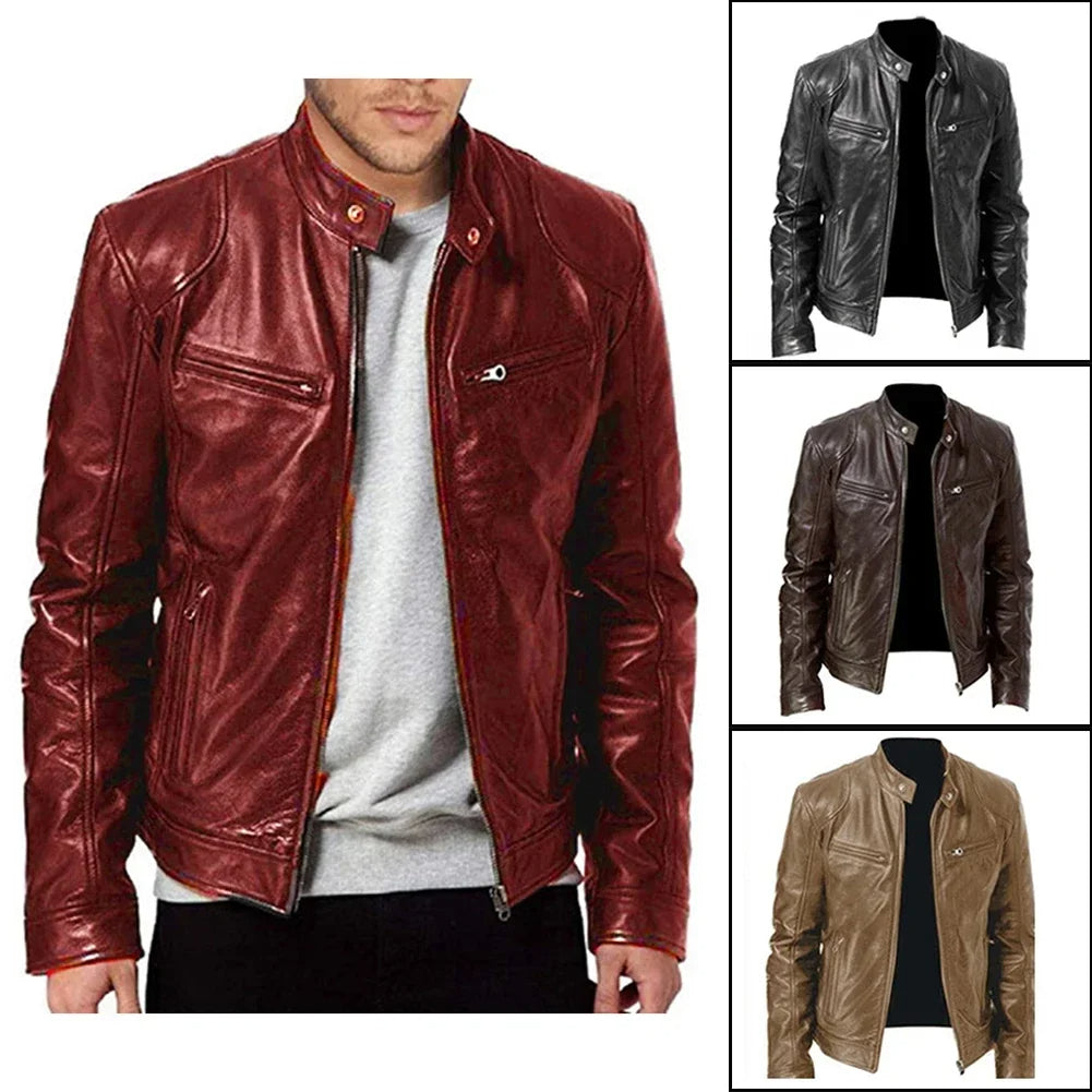 Men's Luxe Biker PU Jacket