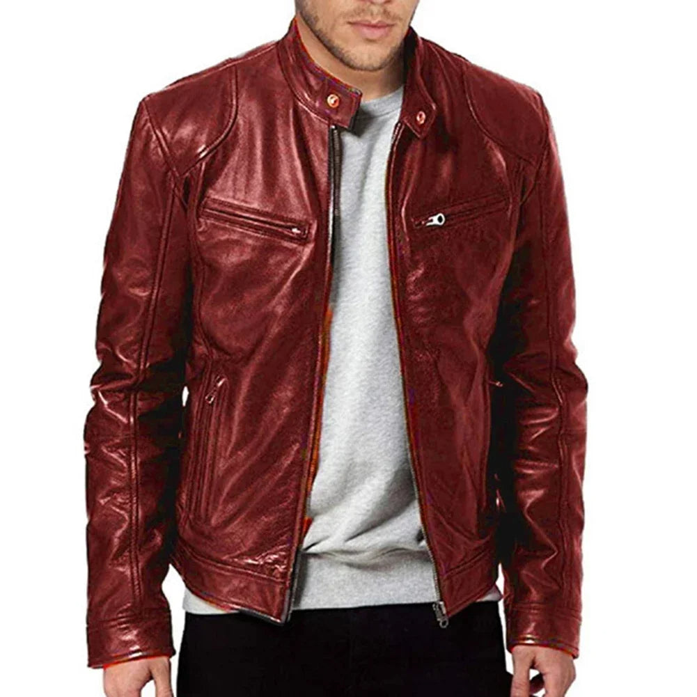 Men's Luxe Biker PU Jacket