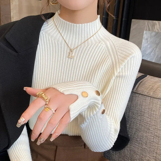 Thickened Half Turtleneck Knit Top