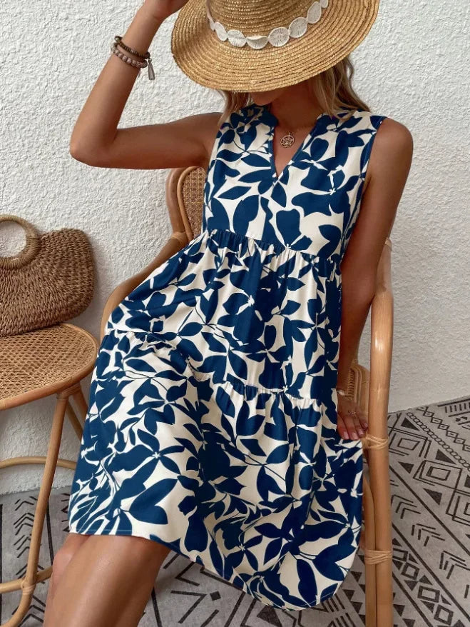 Boho Sleeveless V-Neck Sundress