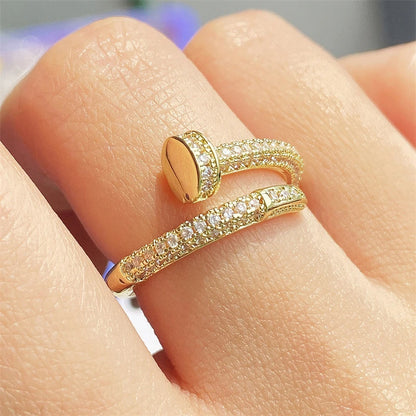 Adjustable Zirconia Nail Ring