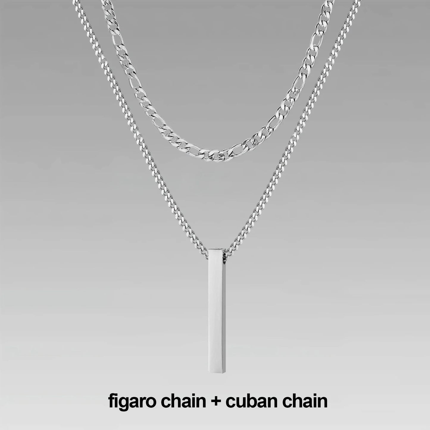 3D Vertical Bar Pendant Necklace