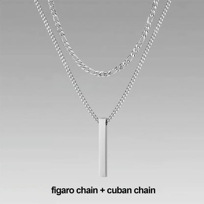 3D Vertical Bar Pendant Necklace