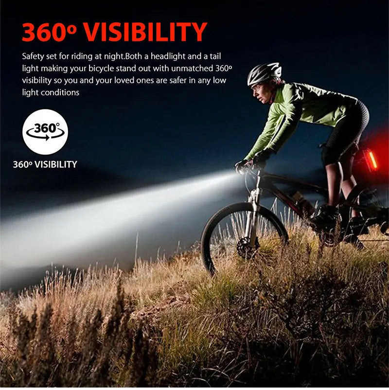 USB Rechargeable Bike Light Set