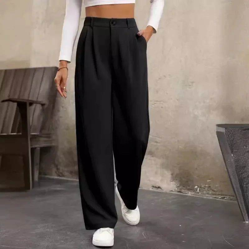 Ice Silk Wide-Leg Pants