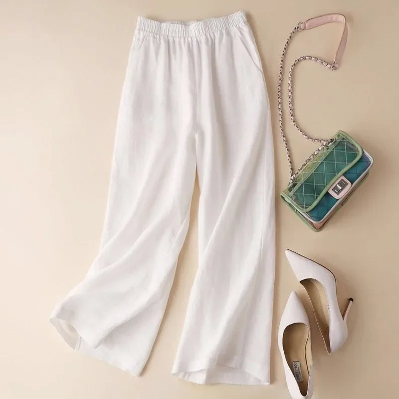 Linen Wide-Leg Pants