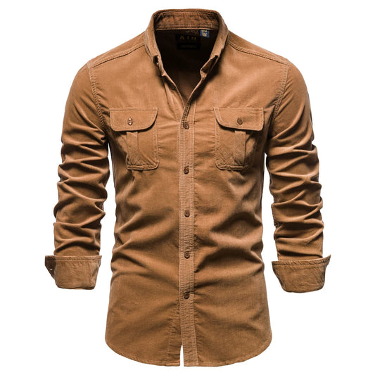 Men’s Slim Fit Cotton Corduroy Shirt