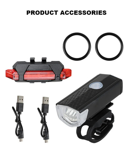 USB Rechargeable Bike Light Set