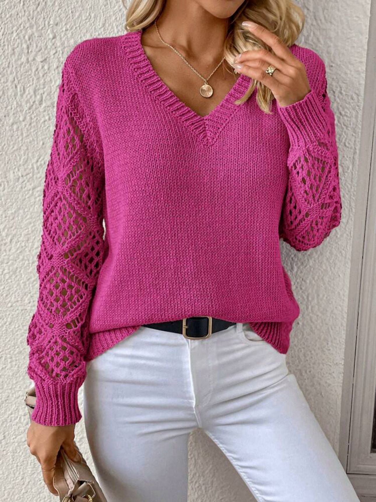 Women's Knit V-Neck Pullover