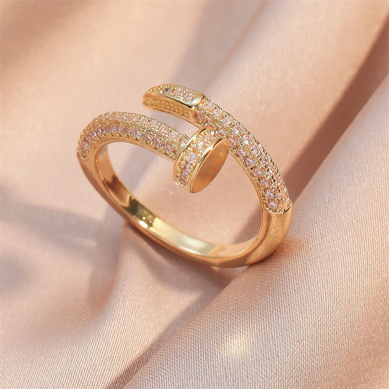 Adjustable Zirconia Nail Ring