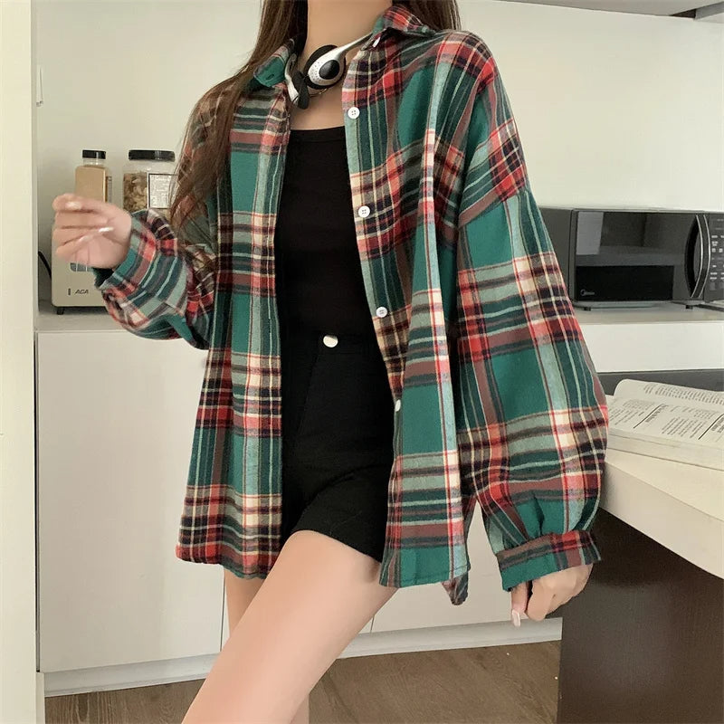 Stylish Plaid Long Sleeve Shirt