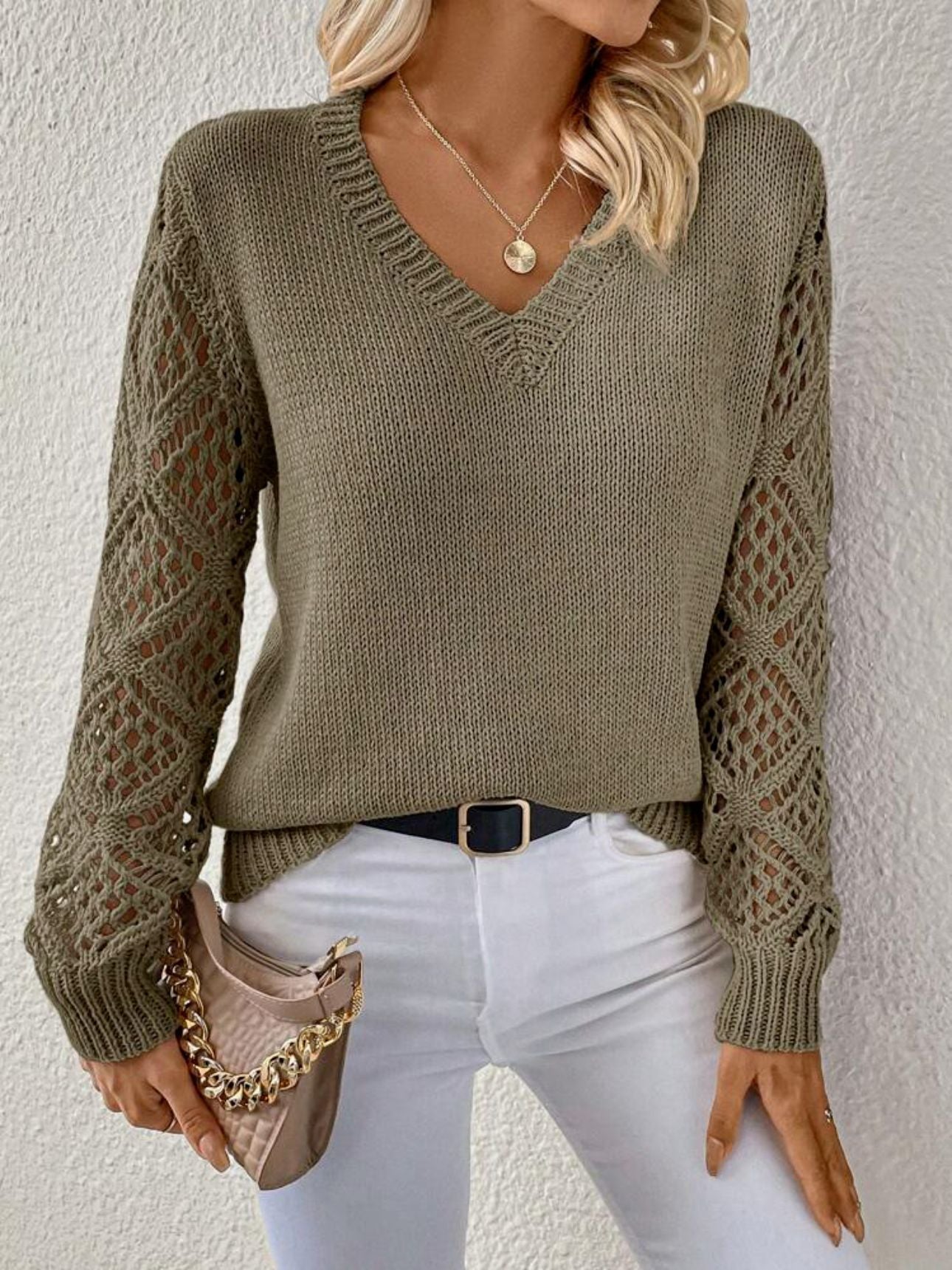 Women's Knit V-Neck Pullover