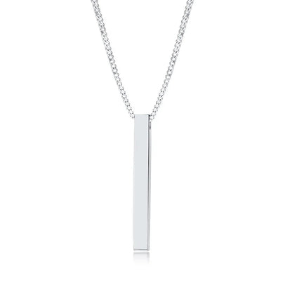 3D Vertical Bar Pendant Necklace