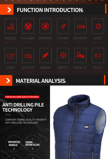 9 Areas Heated Vest Jacket