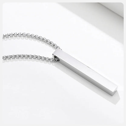 3D Vertical Bar Pendant Necklace