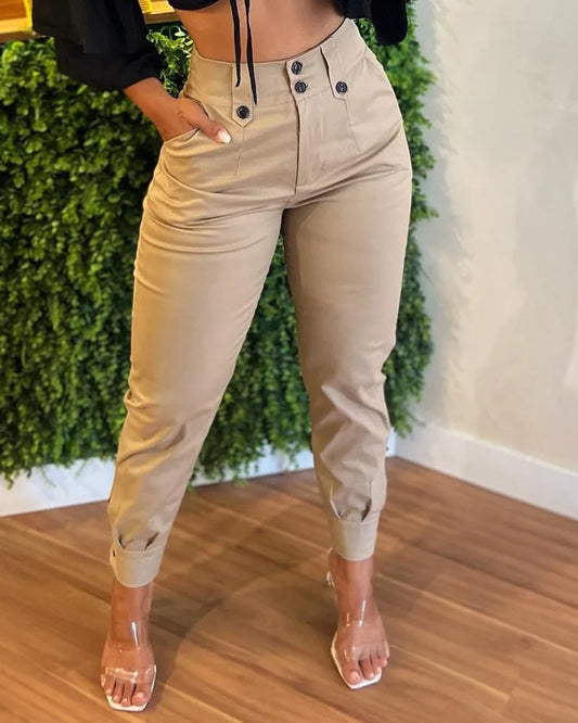 Women's Elegant Pocket Trousers