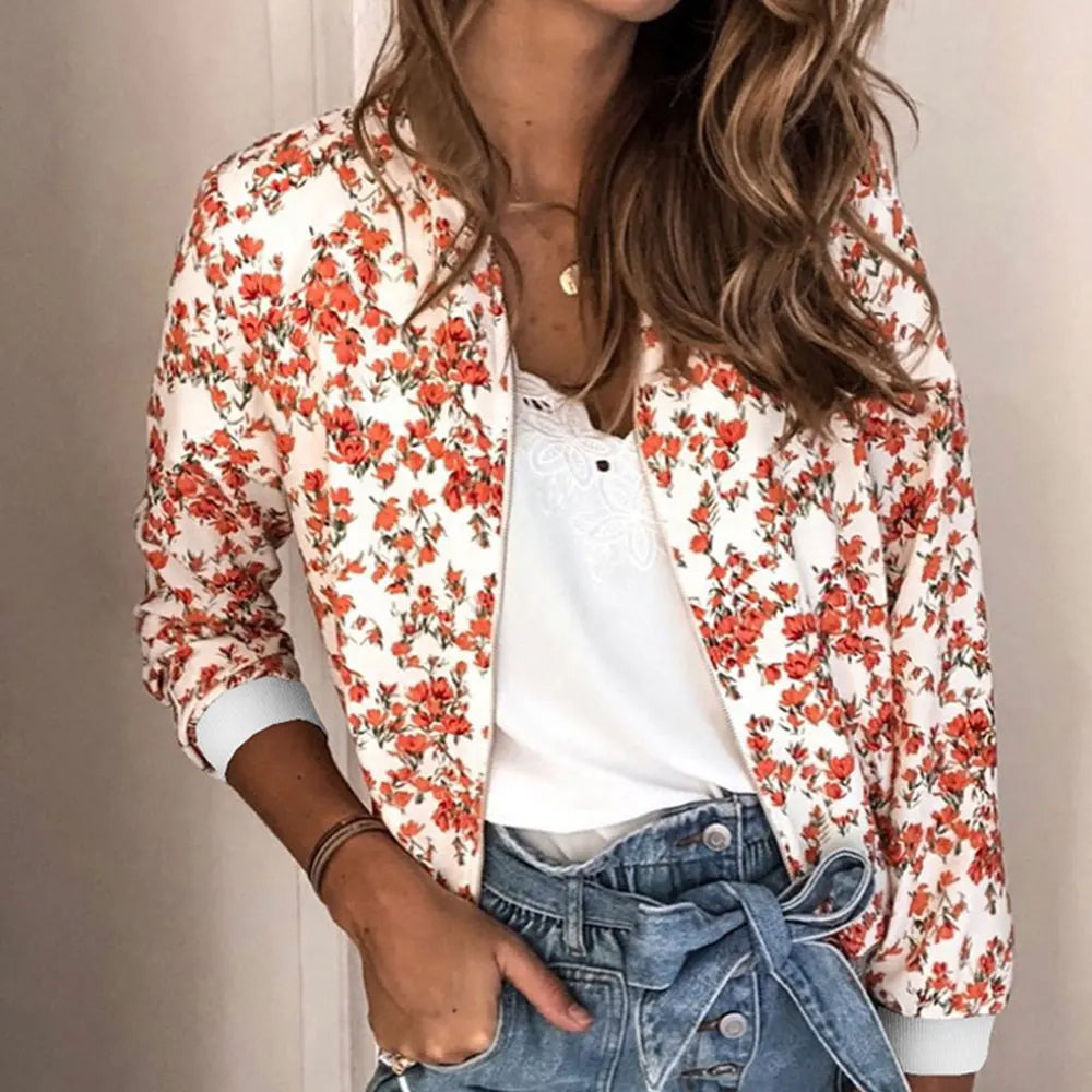 SpringChic Floral Printed Bomber