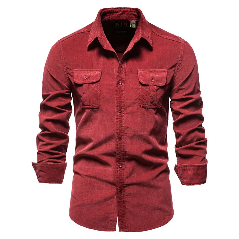 Men’s Slim Fit Cotton Corduroy Shirt