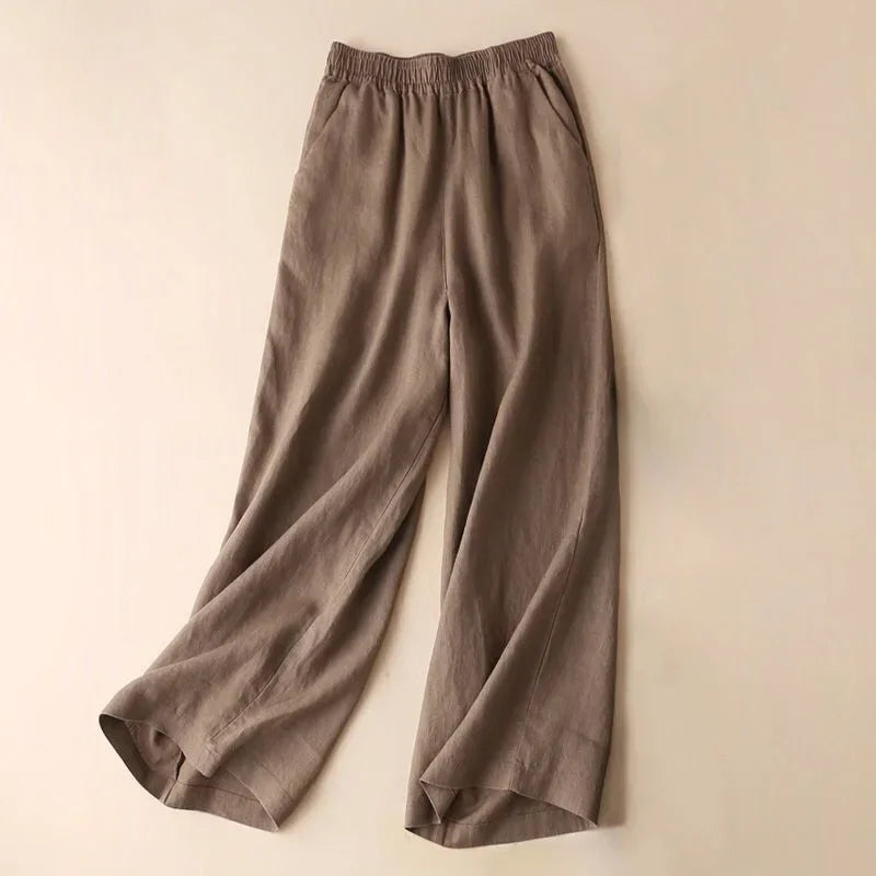 Linen Wide-Leg Pants