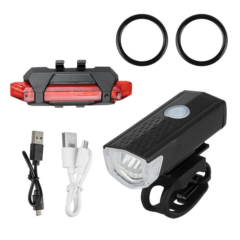 USB Rechargeable Bike Light Set