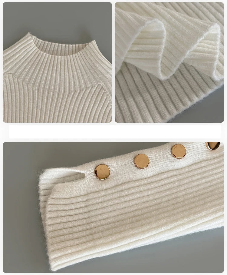 Thickened Half Turtleneck Knit Top