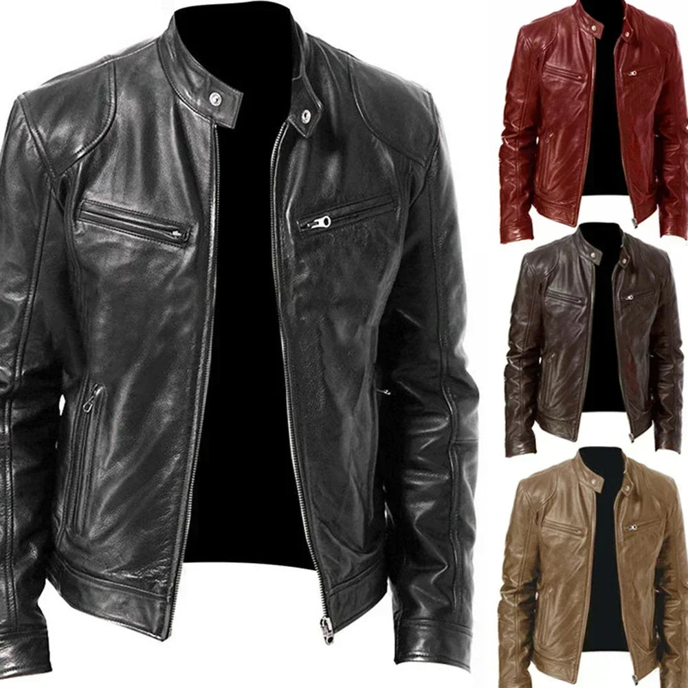 Men's Luxe Biker PU Jacket