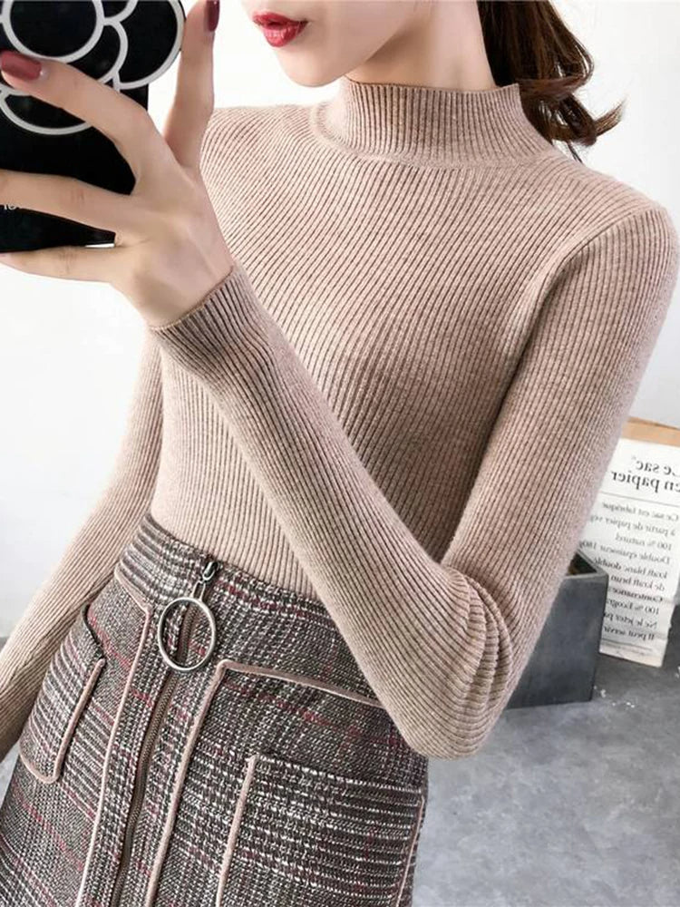 SimpleStyle Mock Neck Sweater