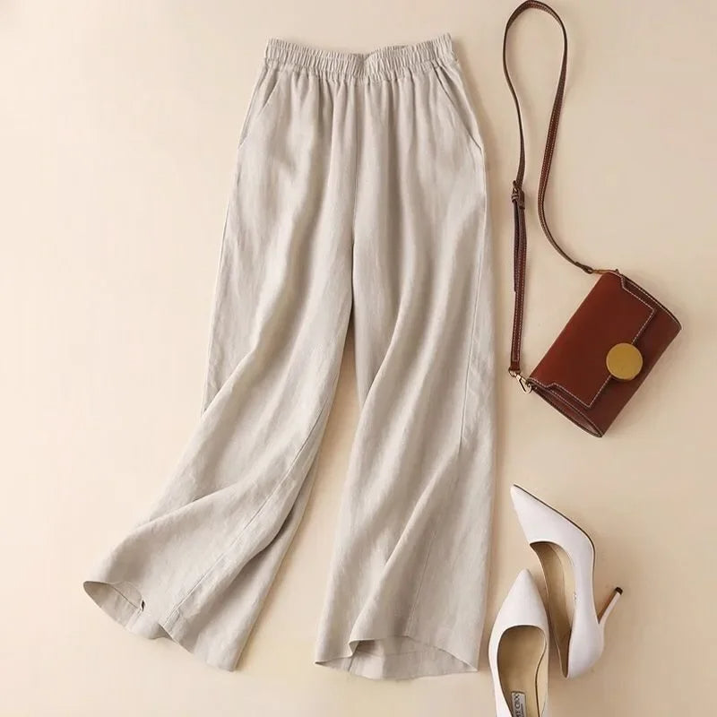 Linen Wide-Leg Pants